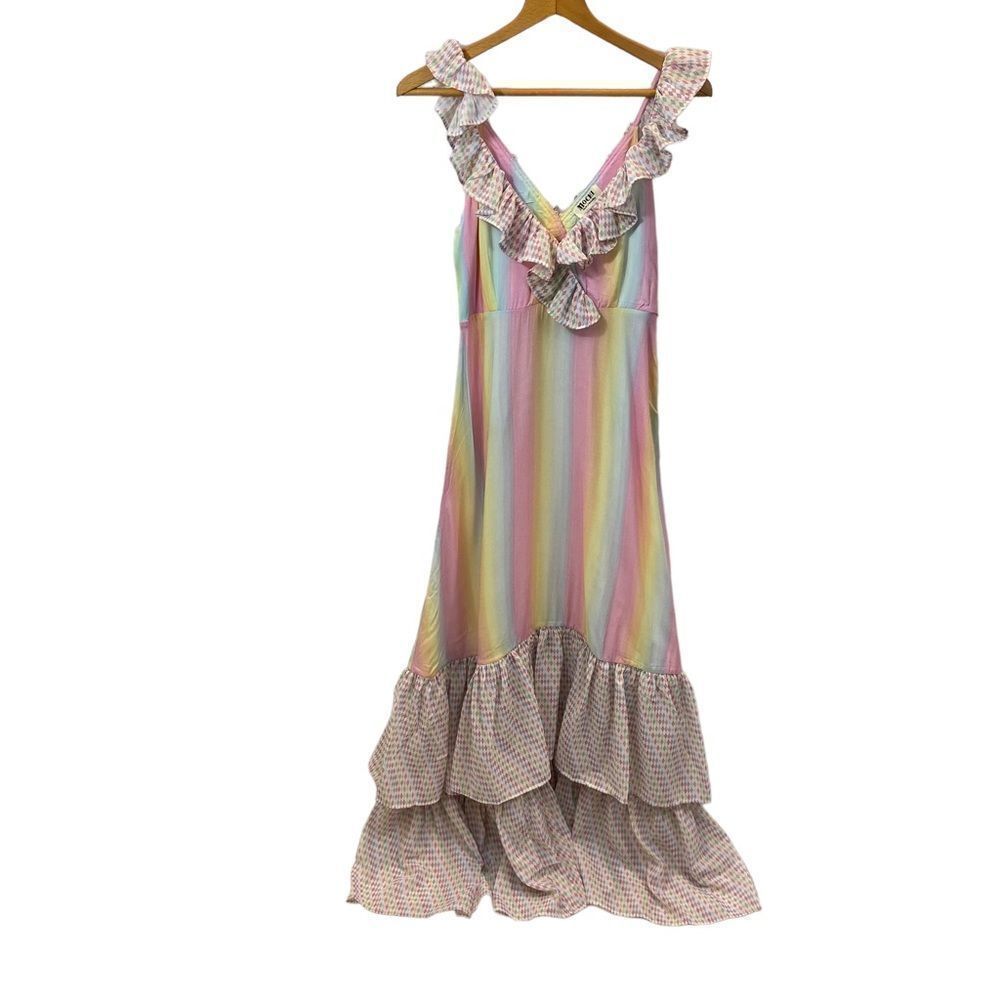 New With Tags All Things Mochi Amanda Dress In Pink Rainbow Size Medium — image 2 of 8